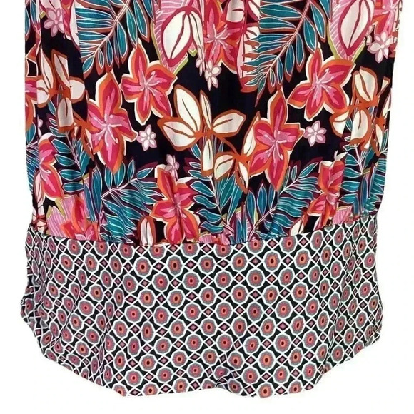 Swimsuits For All Women 24 Floral Scoop Neck Blouson Tankini Swim Top Multicolor - Picture 3 of 12